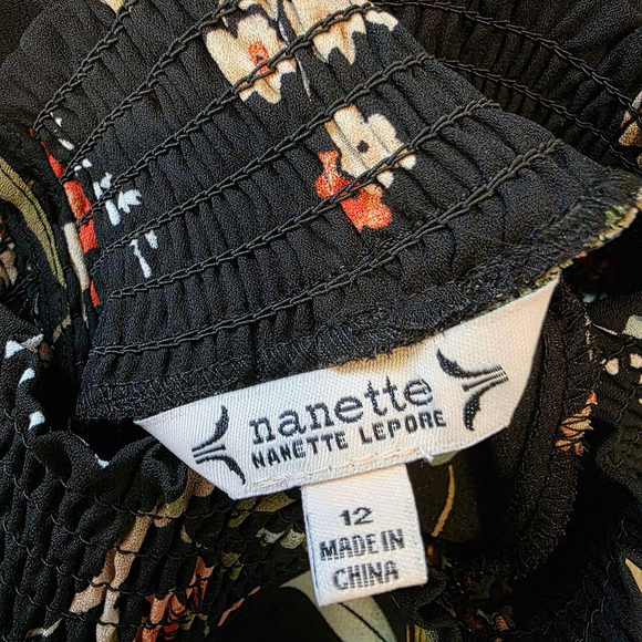 Nanette Lepore Floral Print high low Dress Black - Picture 10 of 10